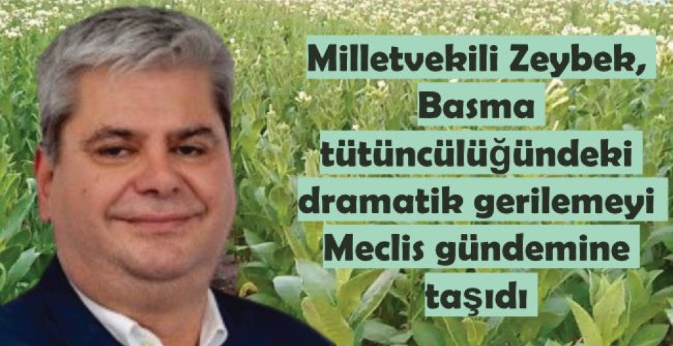 Milletvekili Zeybek, Basma tütüncülüğündeki dramatik gerilemeyi Meclis gündemine taşıdı