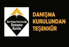 DANIŞMA KURULUNDAN TEŞEKKÜR