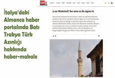 İtalya’daki Almanca haber portalında Batı Trakya Türk Azınlığı hakkında haber-makale
